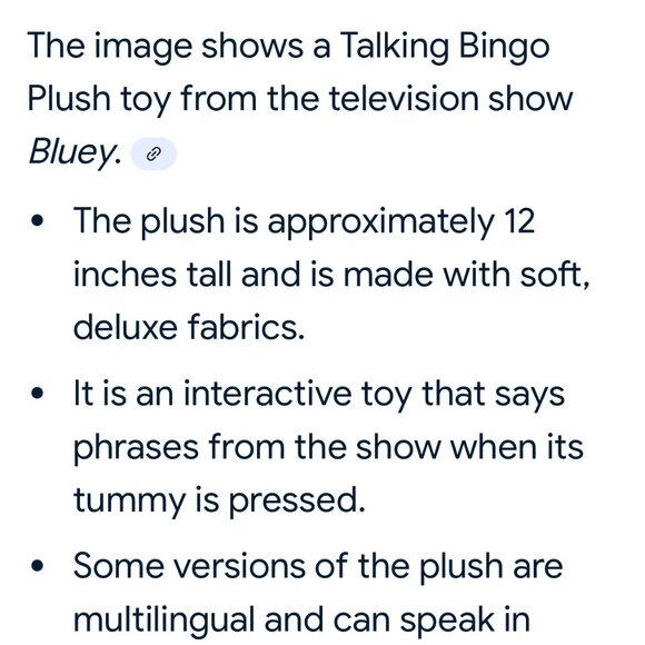 BLUEY Talking Bingo Dog 12" Plush Songs British Accent Stuffed Animal - Picture 8 of 8